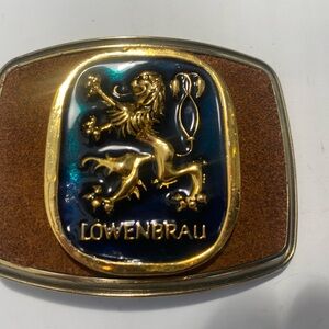 Lowenbrau Gold and Blue Belt Buckle
